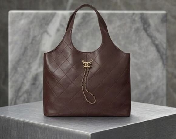 CHANEL Handbags - Maxi Shopping Bag Calfskin & Gold Tone Metal Dark Brown